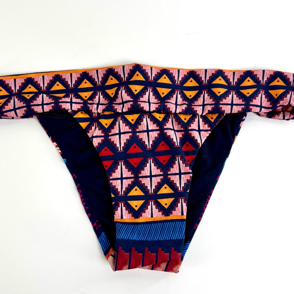 Salinas bikini bottoms only Small Brazilian cheeky navy blue, pink, orange NWOT